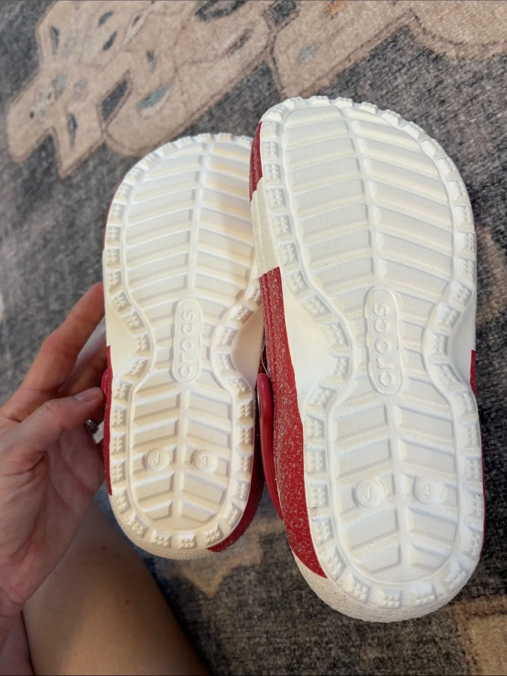 New without tag, CROCS Kids Fun holiday sparkle Pinwheel lined